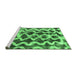 Sideview of Machine Washable Abstract Emerald Green Modern Area Rugs, wshabs1668emgrn