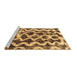 Sideview of Machine Washable Abstract Brown Modern Rug, wshabs1668brn