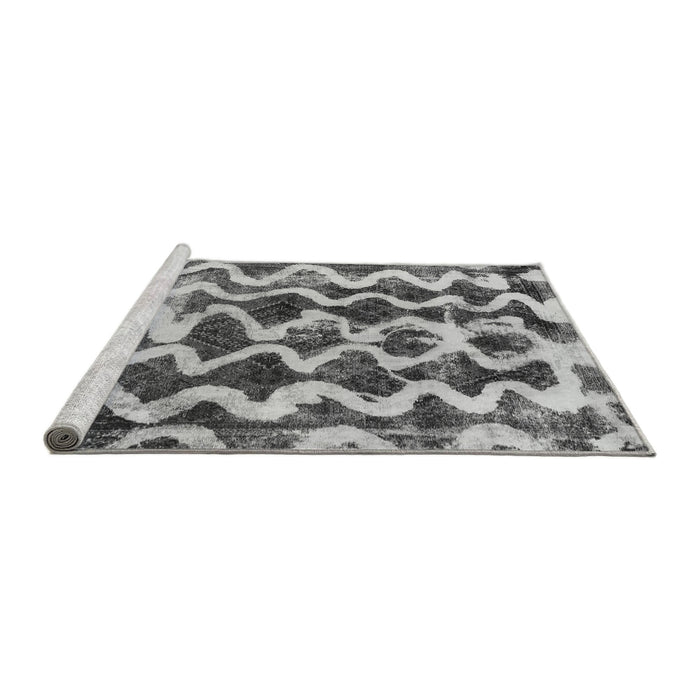Sideview of Machine Washable Abstract Gray Modern Rug, wshabs1668gry
