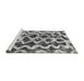 Sideview of Machine Washable Abstract Gray Modern Rug, wshabs1668gry