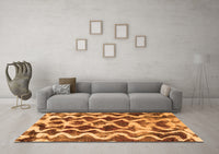 Machine Washable Abstract Orange Modern Rug, wshabs1668org