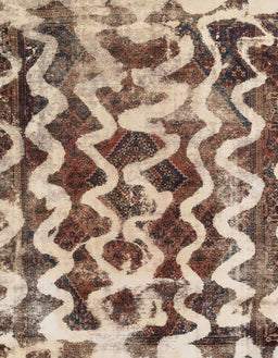 Abstract Reddish Brown Modern Rug, abs1668