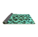 Sideview of Abstract Turquoise Modern Rug, abs1668turq