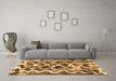 Machine Washable Abstract Brown Modern Rug in a Living Room,, wshabs1668brn