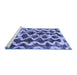 Sideview of Machine Washable Abstract Blue Modern Rug, wshabs1668blu