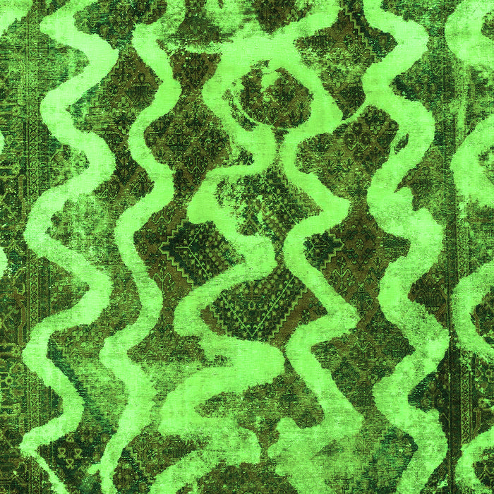 Machine Washable Abstract Green Modern Area Rugs, wshabs1668grn