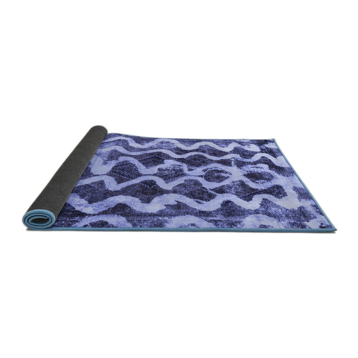 Sideview of Abstract Blue Modern Rug, abs1668blu