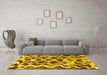 Machine Washable Abstract Yellow Modern Rug in a Living Room, wshabs1668yw