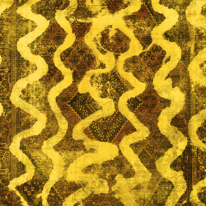 Machine Washable Abstract Yellow Modern Rug, wshabs1668yw