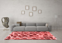 Machine Washable Abstract Red Modern Rug, wshabs1668red