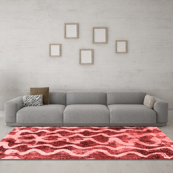Modern Red Washable Rugs