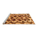 Sideview of Machine Washable Abstract Orange Modern Area Rugs, wshabs1668org