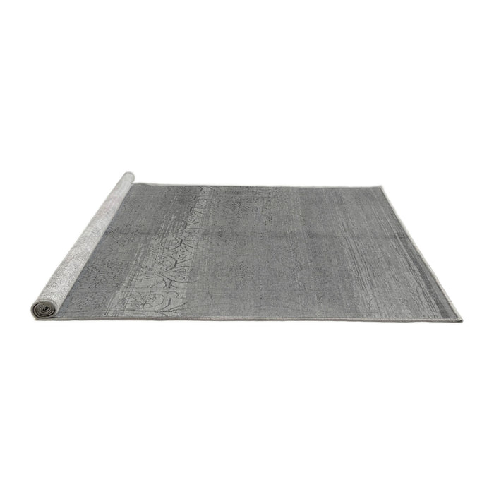 Sideview of Machine Washable Abstract Gray Modern Rug, wshabs1669gry
