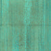 Square Abstract Turquoise Modern Rug, abs1669turq