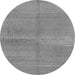 Round Machine Washable Abstract Gray Modern Rug, wshabs1669gry