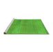 Sideview of Machine Washable Abstract Green Modern Area Rugs, wshabs1669grn