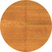 Round Abstract Orange Modern Rug, abs1669org