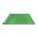 Sideview of Machine Washable Abstract Emerald Green Modern Area Rugs, wshabs1669emgrn