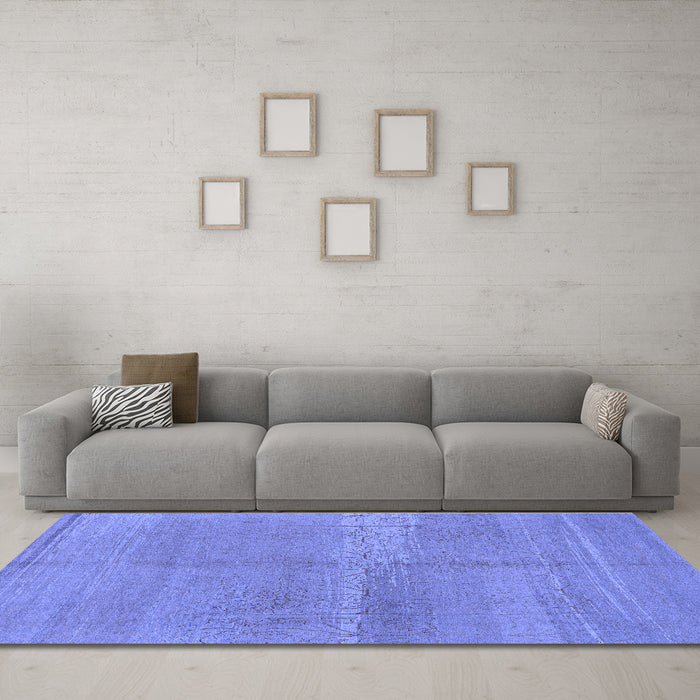 Machine Washable Abstract Blue Modern Rug in a Living Room, wshabs1669blu