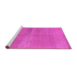 Sideview of Machine Washable Abstract Pink Modern Rug, wshabs1669pnk