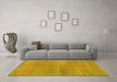 Machine Washable Abstract Yellow Modern Rug in a Living Room, wshabs1669yw