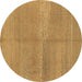 Round Abstract Brown Modern Rug, abs1669brn