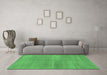 Machine Washable Abstract Emerald Green Modern Area Rugs in a Living Room,, wshabs1669emgrn