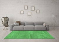 Machine Washable Abstract Emerald Green Modern Rug, wshabs1669emgrn