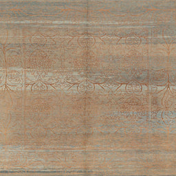 Square Machine Washable Abstract Camel Brown Rug, wshabs1669