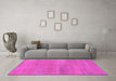 Machine Washable Abstract Pink Modern Rug in a Living Room, wshabs1669pnk