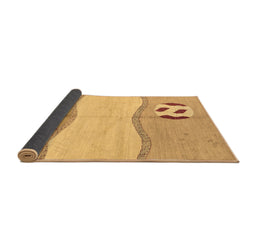 Sideview of Abstract Brown Modern Rug, abs166brn