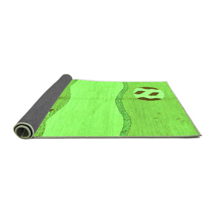 Sideview of Abstract Green Modern Rug, abs166grn