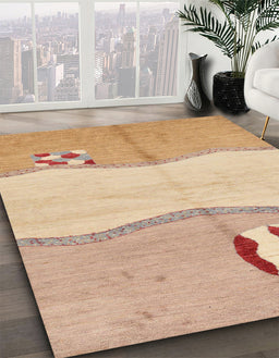 Abstract Yellow Modern Rug in Family Room, abs166