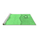 Sideview of Machine Washable Abstract Emerald Green Modern Area Rugs, wshabs166emgrn