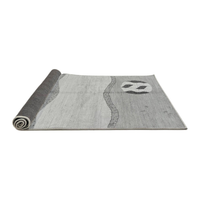 Sideview of Abstract Gray Modern Rug, abs166gry
