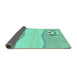 Sideview of Abstract Turquoise Modern Rug, abs166turq