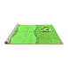 Sideview of Machine Washable Abstract Green Modern Area Rugs, wshabs166grn