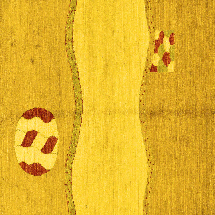 Square Abstract Yellow Modern Rug, abs166yw