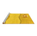 Sideview of Machine Washable Abstract Yellow Modern Rug, wshabs166yw