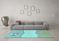 Machine Washable Abstract Light Blue Modern Rug, wshabs166lblu