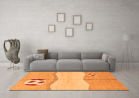 Machine Washable Abstract Orange Modern Rug, wshabs166org