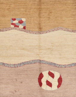 Abstract Yellow Modern Rug, abs166