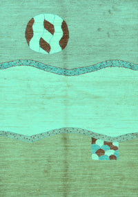 Abstract Turquoise Modern Rug, abs166turq