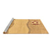 Sideview of Machine Washable Abstract Brown Modern Rug, wshabs166brn