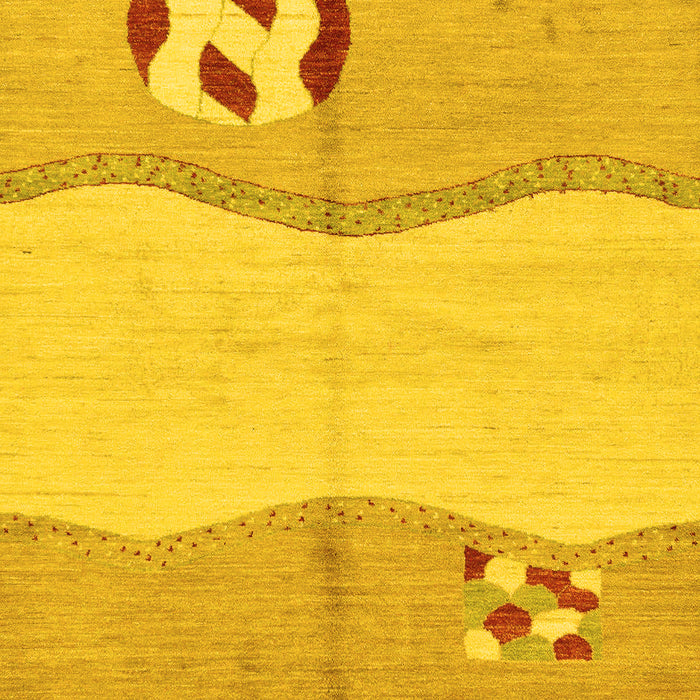 Abstract Yellow Modern Rug, abs166yw