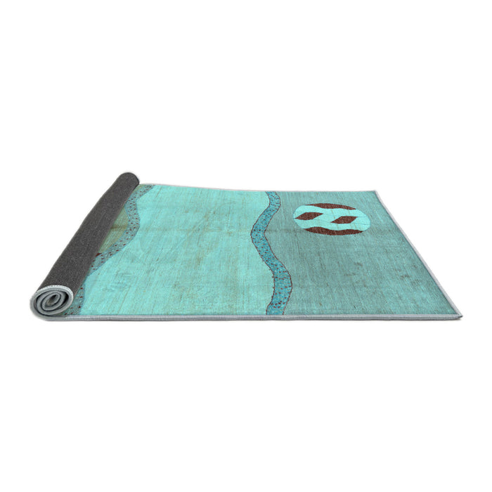 Sideview of Abstract Light Blue Modern Rug, abs166lblu