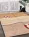 Machine Washable Abstract Yellow Rug in a Family Room, wshabs166