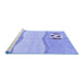 Sideview of Machine Washable Abstract Blue Modern Rug, wshabs166blu