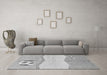 Machine Washable Abstract Gray Modern Rug in a Living Room,, wshabs166gry