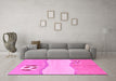 Machine Washable Abstract Pink Modern Rug in a Living Room, wshabs166pnk